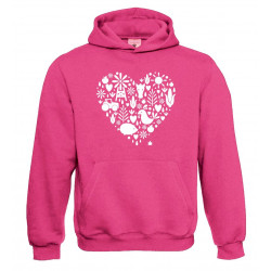 TS Sweater Hooded  IH heart  pink voor meisjes